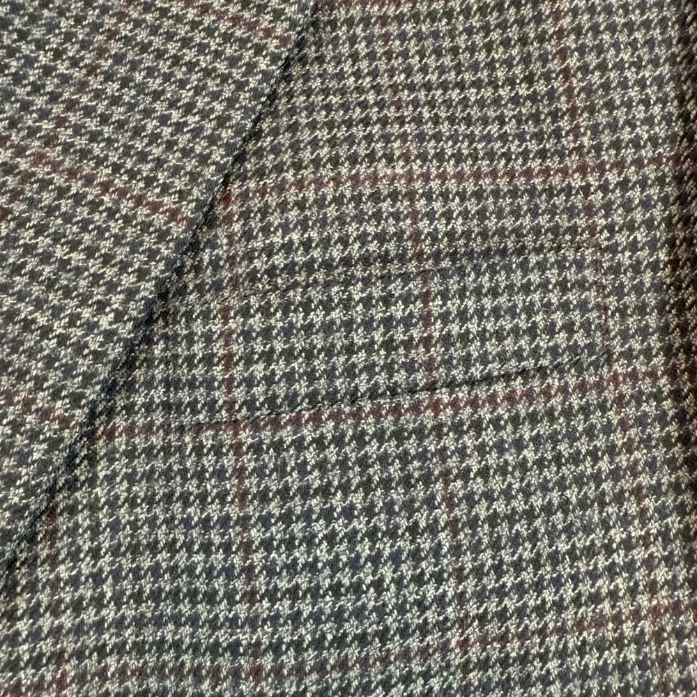 Meeting Street Mens Grey Houndstooth Lambswool Cashmere‎ Blazer Jacket 2 Button